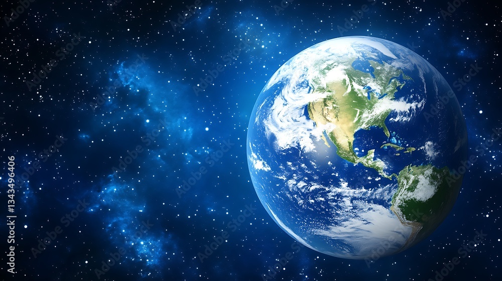 A detailed photograph showcasing planet earth in outer space A detailed photograph showcasing planet earth in outer space
