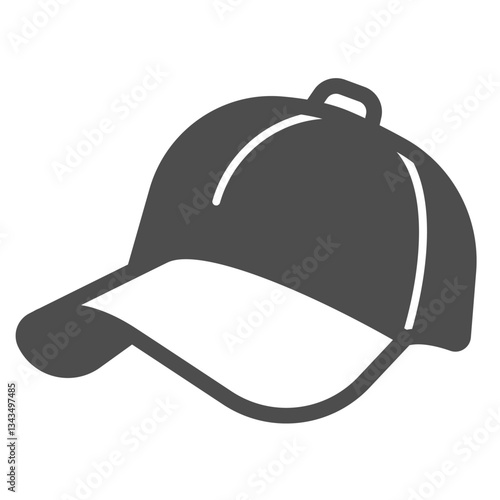 Baseball game cap solid icon, sport headwear concept. Vector graphics. Sportsman hat sign on white background, glyph style icon for mobile or web design.