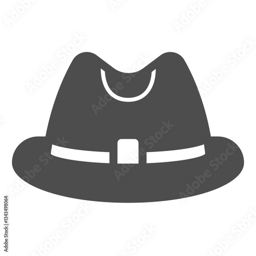 Jazz musician man hat solid icon, vintage headwear concept. Vector graphics. Businessman hat sign on white background, glyph style icon for mobile or web design.
