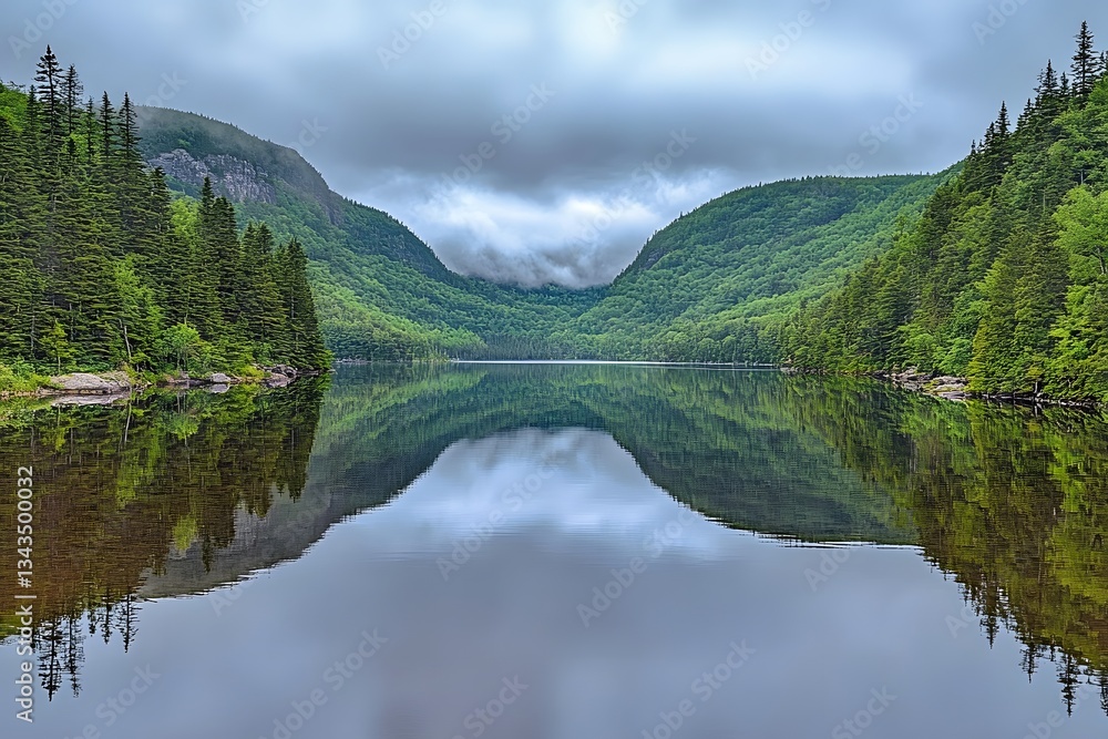 Fototapeta premium Serene Mountain Lake Reflection