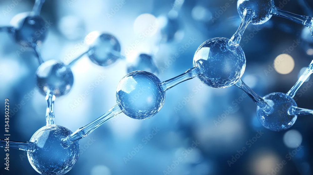 3D Molecular Structure with Glowing Halo 3D Molecular Structure with Glowing Halo