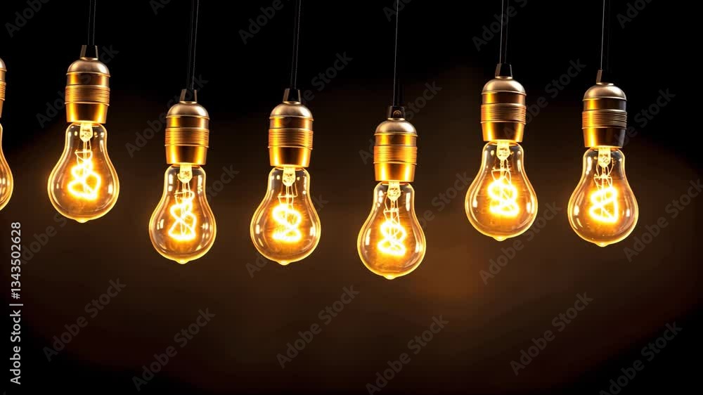 lamps light business idea solution dark background ai generated video concept lamps light business idea solution dark background ai generated video concept