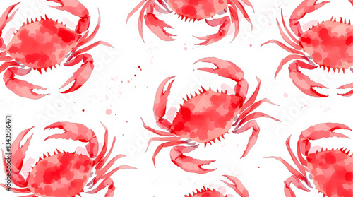 Watercolor Seafood Crab Design for Restaurant Menus and Branding Projects