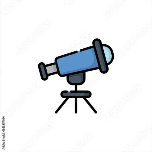 telescope on white background