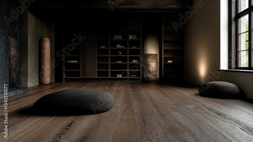 Obraz na płótnie Tranquil Zen-Inspired Reading Nook w salonie