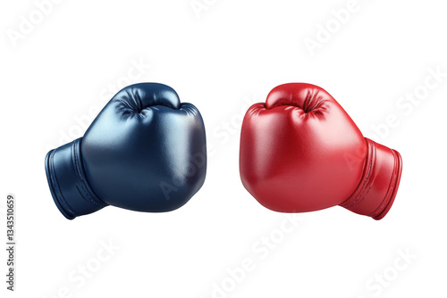 Boxing Gloves Fight Red Blue Isolated Sport.