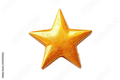 Gold star with shiny, award, and on black background.