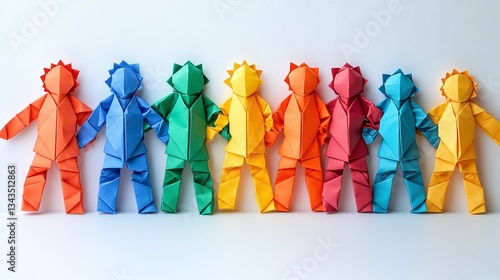 

paper silhouettes of people, business, human resources, multiculturalism