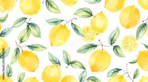 Zesty Lemon Delight – Hand-Painted Watercolor Repeat Design