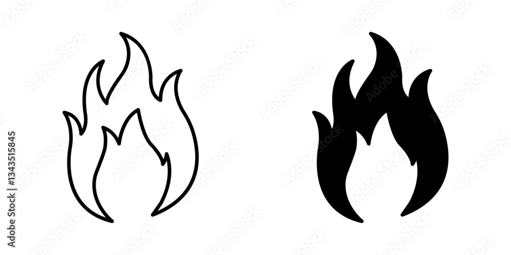 Fototapeta premium Fire Icon | Flame Symbol for Warnings & Alerts