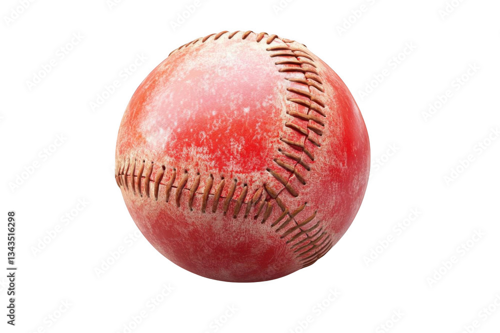 Red Baseball Isolated with Sport Equipment, and Game. Red Baseball Isolated with Sport Equipment, and Game.