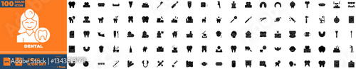 Dental Solid Editable Icons set