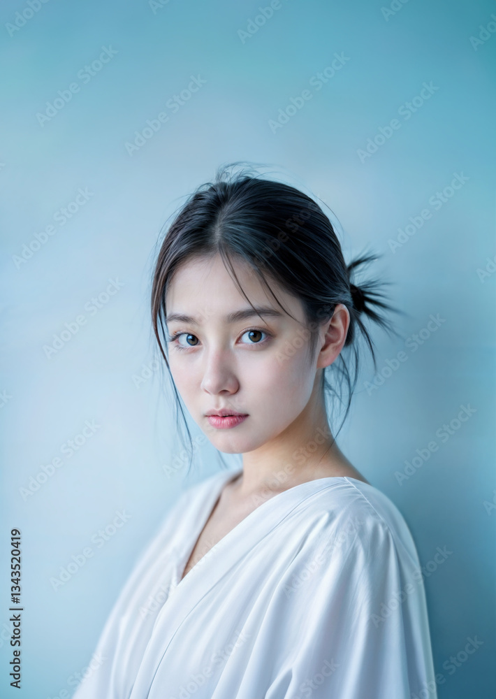 Fototapeta premium 20대, 한국여자, 여자, 대학생, 미소, 성형, 새내기, 메이크업, 청순하다, 아침형 인간, 새벽, 깨끗하다, 女