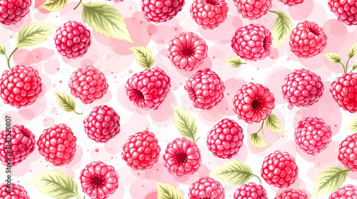 Soft Watercolor Berry Pattern with Fresh Natural Style