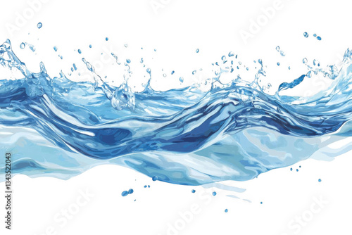 Wallpaper Mural Water splash vector Wave illustration. Torontodigital.ca