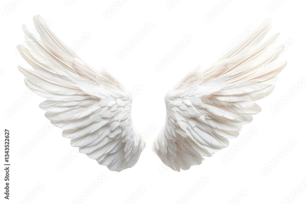 Fototapeta premium White Angel Wings Isolated.