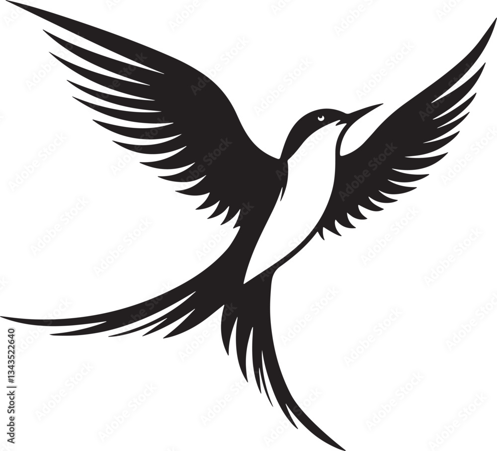 Obraz premium Tern silhouette vector image illustration 