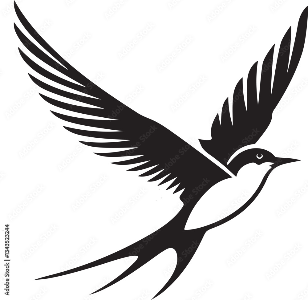 Fototapeta premium Tern silhouette vector image illustration 