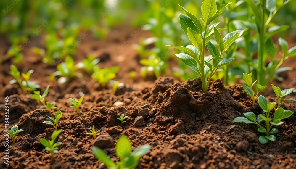 Young Plants Emerging from Soil Young Plants Emerging from Soil