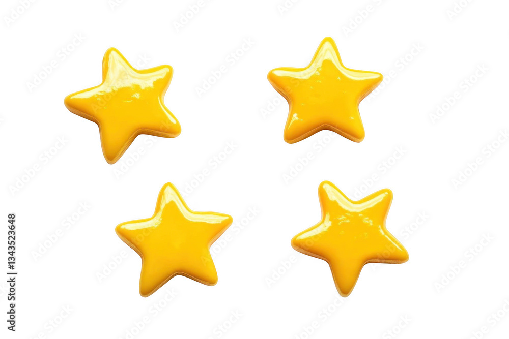 Obraz premium Yellow Stars Candy Isolated.