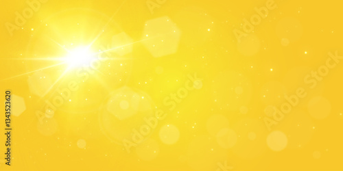 Warm sun on a yellow background. Leto.bliki solar rays.Оrange yellow background.