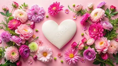 Delicate pink flowers in a pastel tilt-shift flat lay, perfect for a Women's Day gift.