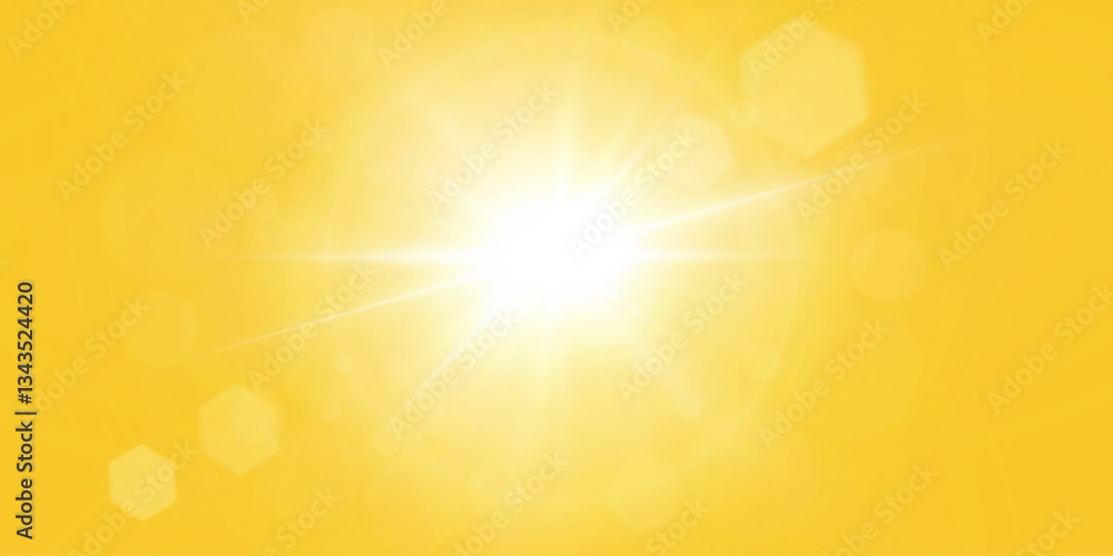 Warm sun on a yellow background. Leto.bliki solar rays.Оrange yellow background. Warm sun on a yellow background. Leto.bliki solar rays.Оrange yellow background.