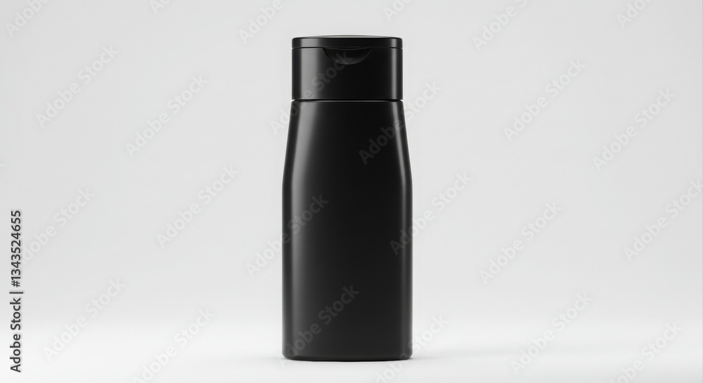 Black plastic bottle mockup shows a clean design. Black plastic bottle mockup shows a clean design.