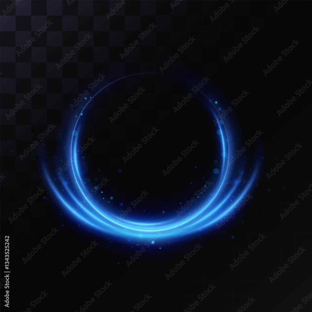 Obraz premium Neon magic circle.Futuristic light circle for background.Light frame.Vector.Magic portal.