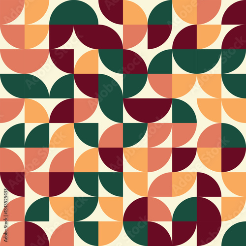 Bauhaus Style Geometric Background, Abstract Modern Vector Design