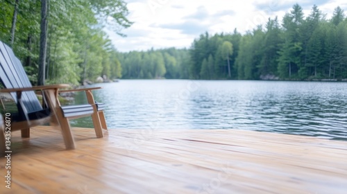 Obraz na płótnie Lakeside Adirondack Chair w salonie