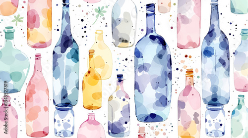 Set Bottle watercolor