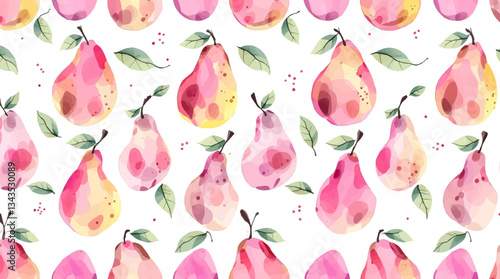 Watercolor Dessert Pattern Ice Cream Cones and Sweet Treats Design