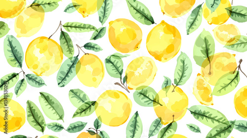 Fresh Harvest Lemons, Delicate Watercolor Citrus Illustration