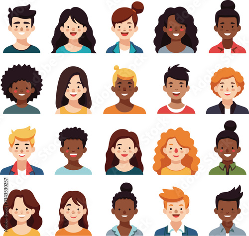 Create a People avatar icons. Vector illustration characters for social media and networking, user profile, website and app design and development, user profile icons