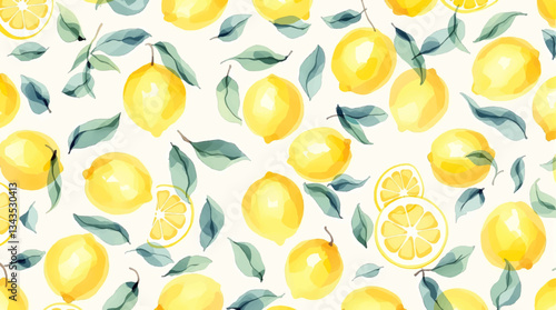 Sicilian Lemon Bliss Hand-Painted Watercolor Citrus Illustration