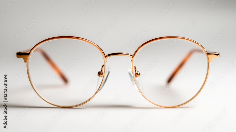 Fototapeta premium A stylish pair of round-frame glasses with clear lenses embodies sophistication and elegance, perfect for those seeking both function and fashion in eyewear choices.