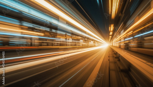 Abstract light trails speed motion blur effect background wallpaper futuristic technology concept art