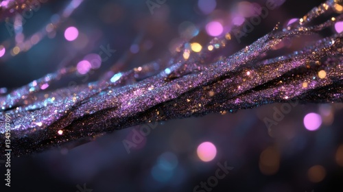 Obraz na płótnie Abstract glitter strands in vibrant colors w salonie