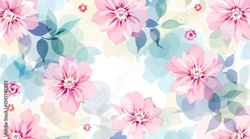 Seamless pattern flower, hand drawn, color pastel, Pastel vector seamless flower pattern backdrop background, watercolor floral pattern	