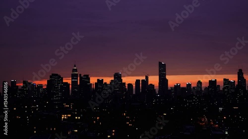 sunset over the city