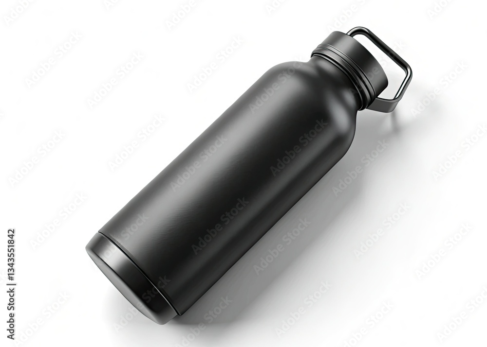Sleek matte black water bottle, ergonomically designed for minimalist modern hydration. Sleek matte black water bottle, ergonomically designed for minimalist modern hydration.