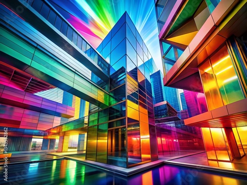 Abstract Colorful Overlapping Layers Animation Banner Background - Architectural Design