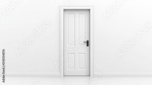 Wallpaper Mural Solid wood closed door isolated on white background, studio shot, perfect for interior design or architectural projects Torontodigital.ca