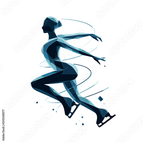 Figure skater performing a spin in a modern style