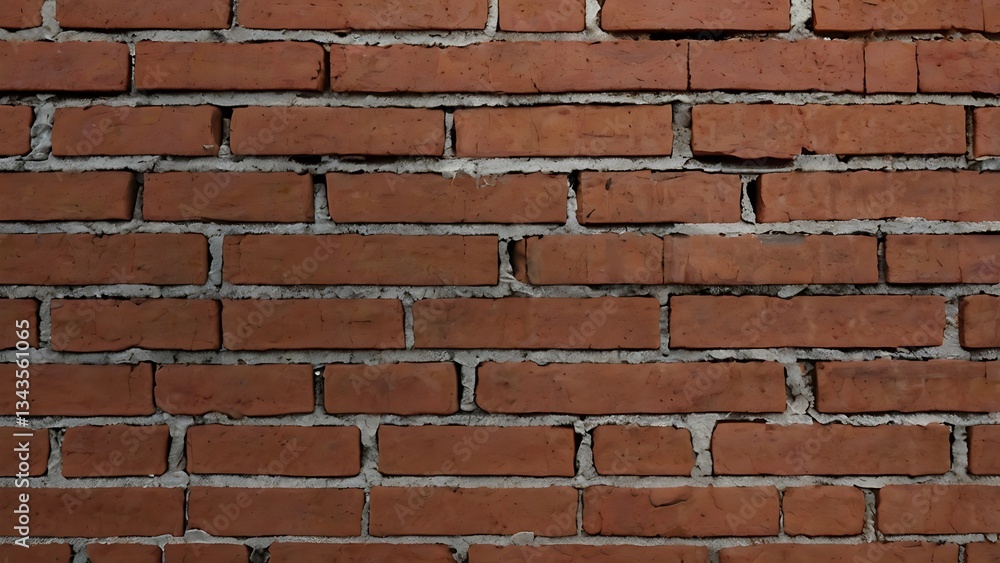 Obraz premium Detailed Red Brick Wall Texture Background with Mortar Joints