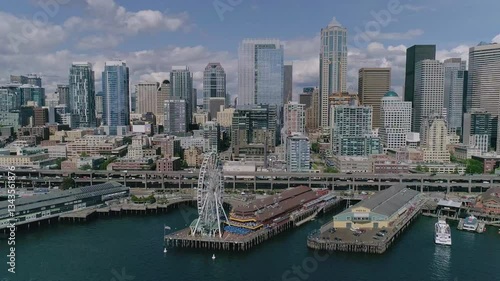Seattle Waterfront with Alaskan Way Viaduct, Washington, USA, June 5th 2018