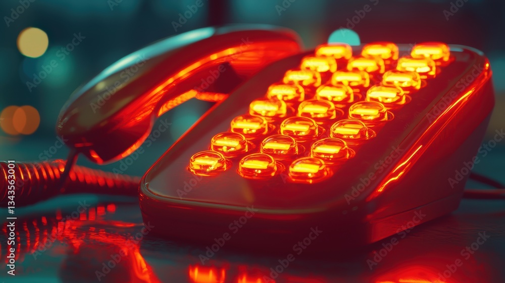 Obraz premium Closeup of a modern office telephone contemporary workspace gigapixel image high fidelity daytime technology
