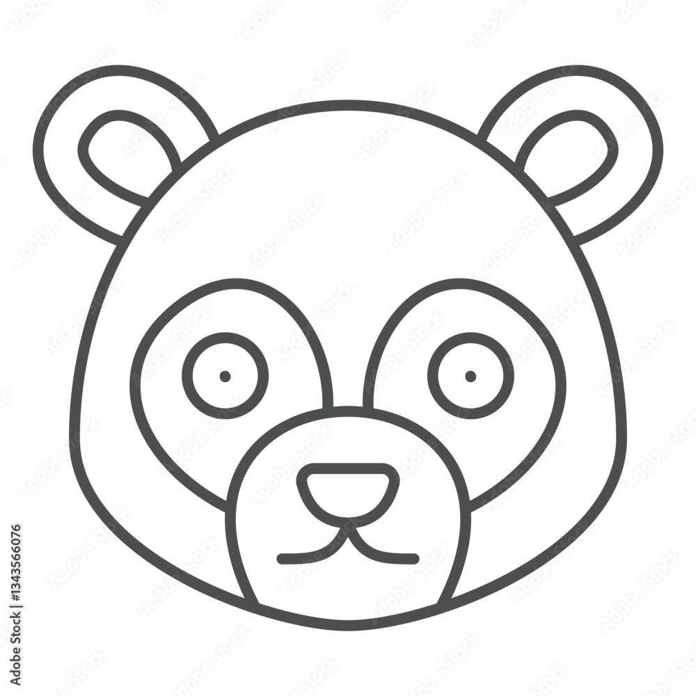 Panda head thin line icon, animals and wildlife concept. Vector graphics. Bear animal face sign on white background, outline style icon for mobile or web design. Panda head thin line icon, animals and wildlife concept. Vector graphics. Bear animal face sign on white background, outline style icon for mobile or web design.