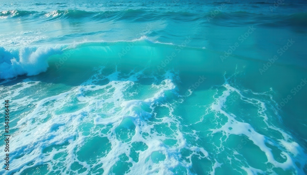 Obraz premium Ocean Waves Foam Turquoise Water Blue Sea Texture, water texture, ocean waves